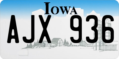 IA license plate AJX936