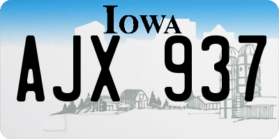 IA license plate AJX937