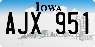 IA license plate AJX951