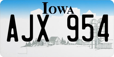 IA license plate AJX954