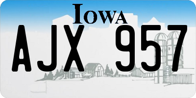 IA license plate AJX957