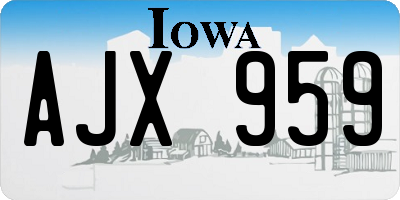IA license plate AJX959