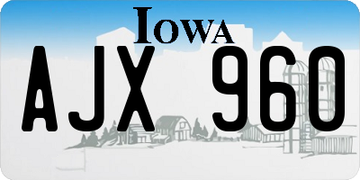 IA license plate AJX960