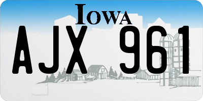 IA license plate AJX961