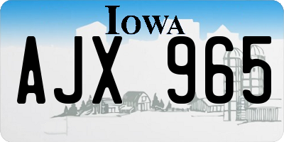 IA license plate AJX965