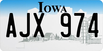 IA license plate AJX974
