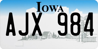 IA license plate AJX984