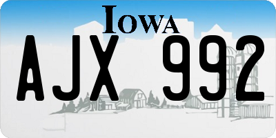 IA license plate AJX992