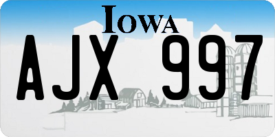 IA license plate AJX997