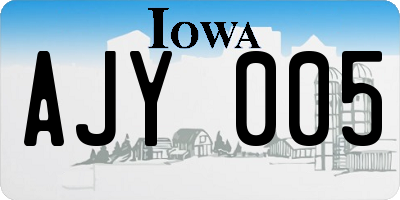 IA license plate AJY005