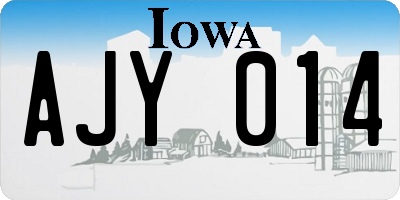 IA license plate AJY014