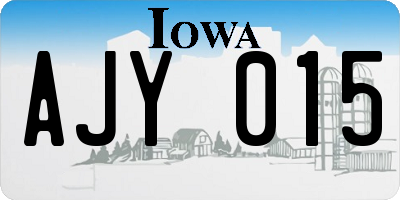 IA license plate AJY015
