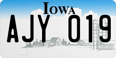 IA license plate AJY019