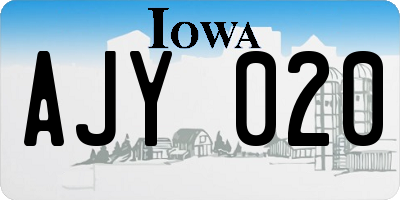 IA license plate AJY020