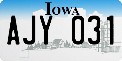 IA license plate AJY031