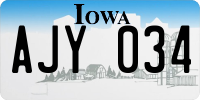 IA license plate AJY034