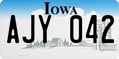 IA license plate AJY042