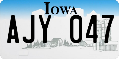 IA license plate AJY047