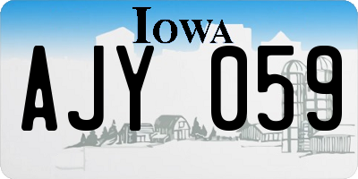 IA license plate AJY059