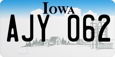 IA license plate AJY062
