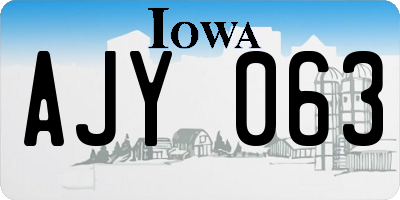 IA license plate AJY063