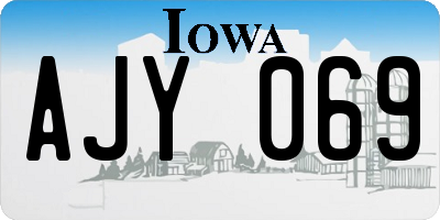 IA license plate AJY069