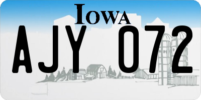 IA license plate AJY072