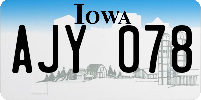 IA license plate AJY078