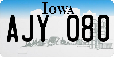IA license plate AJY080