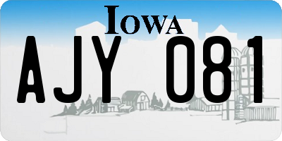 IA license plate AJY081