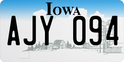 IA license plate AJY094