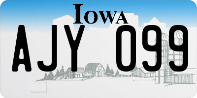 IA license plate AJY099