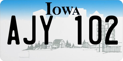 IA license plate AJY102