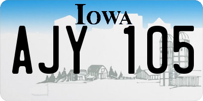 IA license plate AJY105