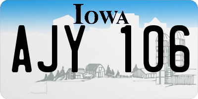 IA license plate AJY106