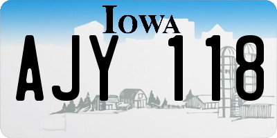IA license plate AJY118