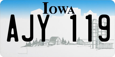 IA license plate AJY119
