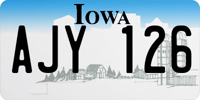 IA license plate AJY126
