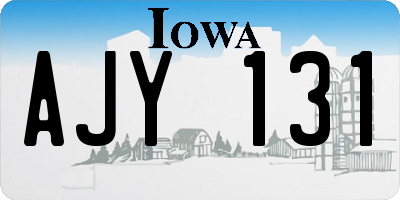 IA license plate AJY131