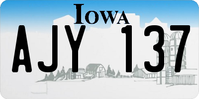 IA license plate AJY137