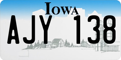 IA license plate AJY138