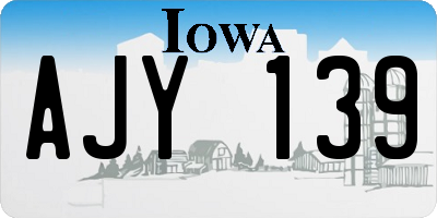 IA license plate AJY139