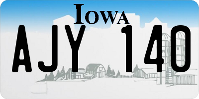 IA license plate AJY140