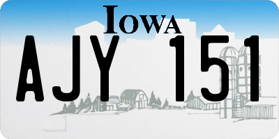 IA license plate AJY151