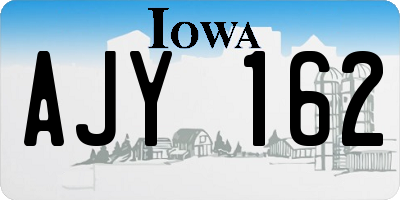 IA license plate AJY162
