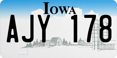 IA license plate AJY178