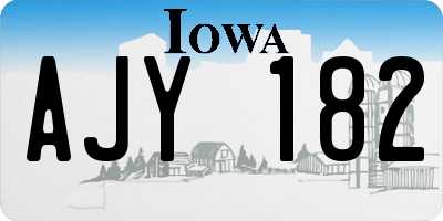 IA license plate AJY182