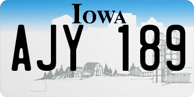 IA license plate AJY189