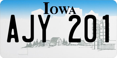 IA license plate AJY201