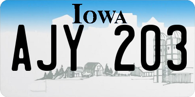 IA license plate AJY203